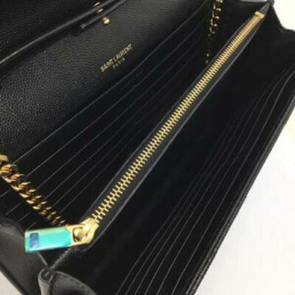 SAINT LAURENT Chain Shoulder Bag Black Leather - Picture 14 of 15